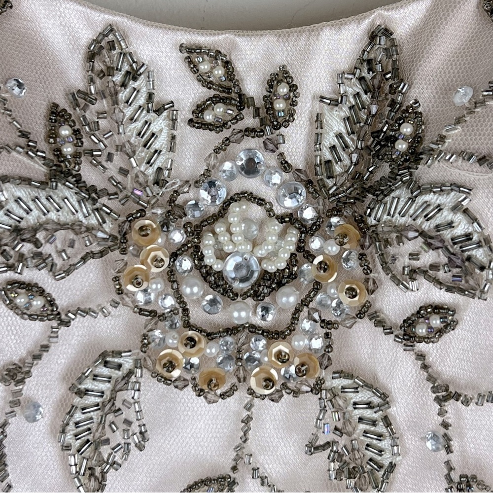 Sue Wong Nocturne Old Hollywood Coquette Fit & Flare Tulle Beaded Midi Dress 8 - Picture 8 of 14